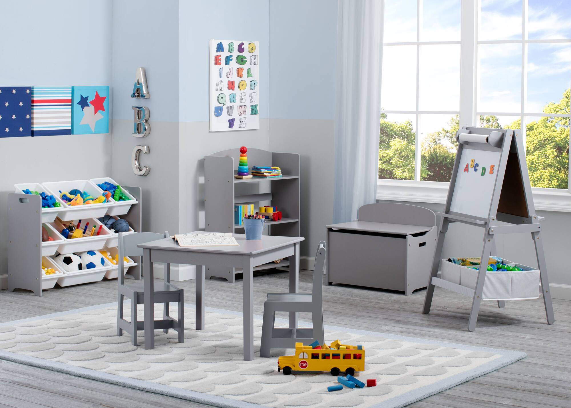 My Size Gray Double Sided Storage Easel